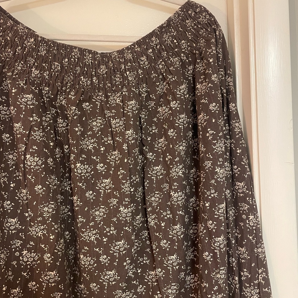 Neuflora ~ Floral Brown Maxi Skirt